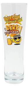 Pahar bere, 500 ml, mesaj funny “Viața e mai frumoasă lângă o bere spumoasă!"