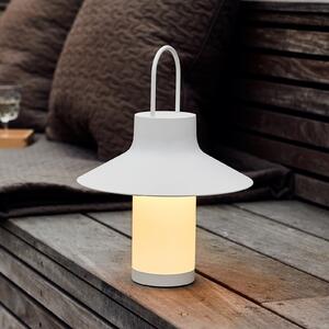 LOOM DESIGN Lampă de masă cu LED și baterie Shadow Large, albă, IP65, reglabil, Alb, Camera de zi / sufragerie, Aluminiu, Modern
