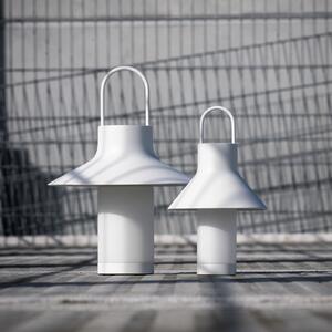 LOOM DESIGN Lampă de masă cu LED și baterie Shadow Small, albă, IP65, reglabil, Alb, Camera de zi / sufragerie, Aluminiu, Modern