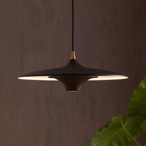 LOOM DESIGN Lampă suspendată LED Moja, Ø 42 cm, negru, reglabil, Negru, Camera de zi / sufragerie, Aluminiu, Modern