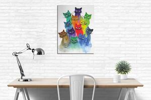 Tablou pe pânză Happy Cats, 30 x 40 cm