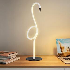 Elstead Lampă de masă Flamingo LED, albă, metal, înălțime 50 cm, Alb, Camera de zi / sufragerie, Metal, Design