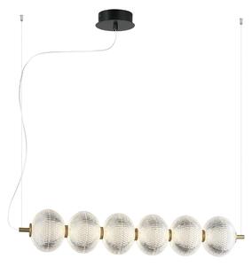 Viokef Suspensie cu LED Pellucid, culoare bronz/clară, 6 lămpi, Bronz / Alamă Veche, Camera de zi / sufragerie, Plastic