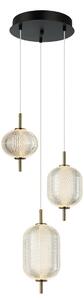 Viokef Suspensie cu LED Pellucid, culoare bronz/clear, 3 lumini, Bronz / Alamă Veche, Camera de zi / sufragerie, Plastic
