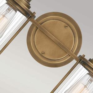 QUOIZEL Aplică Riggs IP44, alamă antică, 2 lumini, Bronz / Alamă Veche, Baie, Metal