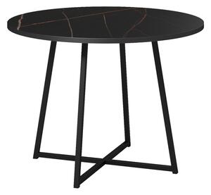 Masa Bucatarie/Dining Rotunda Sarrid PAL Finisaj Marmura Neagra Diametru 100 cm