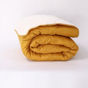 Pilota De Iarna Sherpa Mustar Cu Blanita - Moale Si Confort Absolut 150X210 Cm