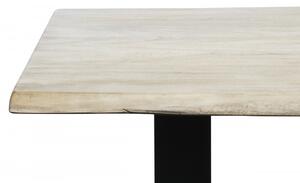 Masa dreptunghiulara cu blat din lemn de salcam Tables & Benches 140x80x77 cm maro deschis/negru