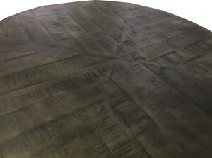 Masa rotunda cu blat din lemn de mango Tables&Benches 120x120x76 cm maro inchis/argintiu