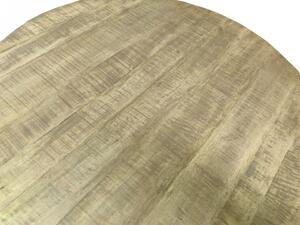 Masa rotunda cu blat din lemn de mango Tables & Benches 120x120x76 cm maro/argintiu