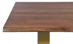 Masa dreptunghiulara cu blat din lemn de salcam Tables & Benches 160 x 85 x 77 cm maro/auriu