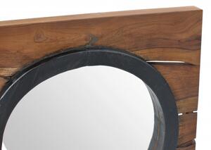 Oglinda patrata cu rama din lemn maro ROMANTEAKA, 50 x 4 x 50 cm