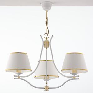 Jupiter 2085 - Candelabru pe lanț SAMBA 3xE27/15W/230V alb/auriu