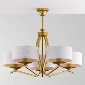 Jupiter 2110 - Lustră pe tijă KASZMIR 5xE27/15W/230V alb/auriu/decor marmură