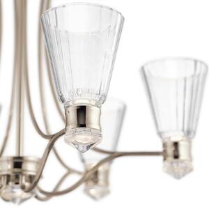 Quintiesse Kayva Suspensie cu LED, IP44, 6 lumini, nichel lustruit, reglabil, Metalic, Baie, Metal
