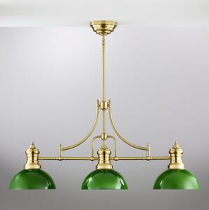 Lustră cu tijă PLATINO Jupiter 2074, 3xE27/15W/230V, verde/auriu