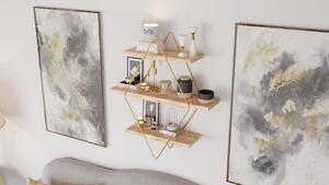 Rafturi perete, Pure Craft, UnicUtil, 60 x 70 x 16 cm, Auriu Maro