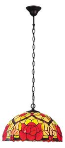 Brilagi - Candelabru Tiffany GARLAN cu vitralii, suspendat pe lanț, 2xE27/60W/230V