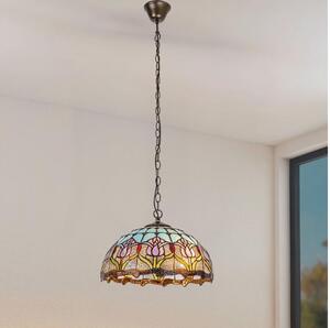 Brilagi - candelabru Tiffany cu vitralii pe lanț LORAS 2xE27/60W/230V