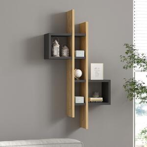 Rafturi perete, Premium Frame, UnicUtil, 53 x 108 x 19 cm, Stejar Gri