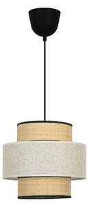 Viokef Lampă suspendată Andaman, Ø 30 cm, reglabil, Bej, Camera de zi / sufragerie, Țesătură / Textil, Modern