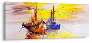 Tablou - Pictură barcă (120x50 cm)