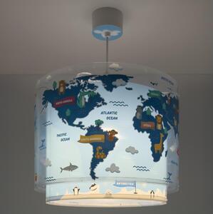 Lustră pentru copii Dalber WORLD 40672, 1xE27/15W/230V, albastră