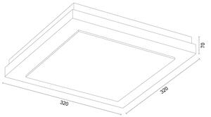 Plafonieră Argon 7269 TABOR, 2x E27/15W/230V, 32x32 cm, gri