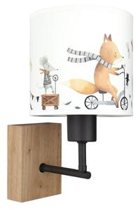 Brilagi - Lampă de perete BOBO WOOD 1xE27/25W/230V stejar/negru/alb/cu animale