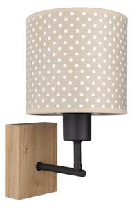 Brilagi - Lampă de perete BOBO WOOD 1xE27/25W/230V stejar/negru/bej/cu buline