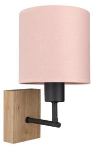 Brilagi - Lampă de perete BOBO WOOD 1xE27/25W/230V stejar/negru/roz