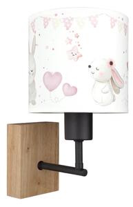 Brilagi - Lampă de perete BOBO WOOD 1xE27/25W/230V stejar/negru/crem/iepurași