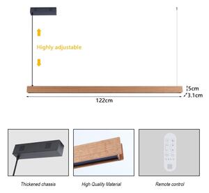 Immax NEO 07303L - Lustră LED dimmabilă pe cablu MADEIRA 26W/230V Wi-Fi Tuya, 122 cm, stejar