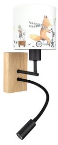Brilagi - Lampă LED flexibilă BOBO WOOD 1xE27/25W/230V + LED/3W stejar/negru/alb/imprimeu animalier