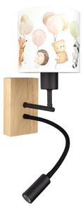 Brilagi - LED Flex. lampă BOBO WOOD 1xE27/25W/230V + LED/3W stejar/negru/alb/animal