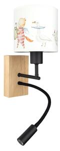 Brilagi - Lampă LED flexibilă BOBO WOOD 1xE27/25W/230V + LED/3W stejar/negru/alb/imprimeu animal