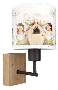 Brilagi - Lampă de perete BOBO WOOD 1xE27/25W/230V stejar/negru/alb/roz/zâne