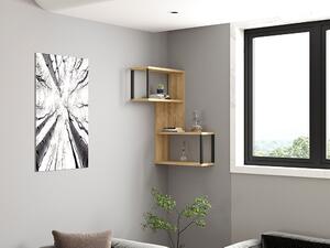 Rafturi perete, Premium Frame, UnicUtil, 84 x 52 x 20 cm, Stejar