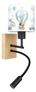 Brilagi-LED Flex. lampă BOBO WOOD 1xE27/25W/230V + LED/3W stejar/negru/alb/albastru/miere