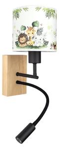 Lampă Brilagi-LED Flex BOBO WOOD 1xE27/25W/230V + LED/3W stejar/negru/alb/verde/junglă