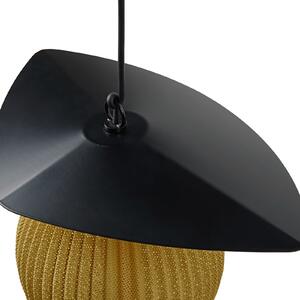 GUBI Lampa suspendată pentru exterior Gubi Satellite, 57x36 cm, negru/auriu muștar, Negru, Oțel inoxidabil, Design