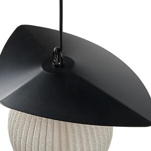GUBI Lampa suspendată pentru exterior Gubi Satellite, 57x36cm, negru/alb crem, Negru, Oțel inoxidabil, Design