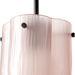 GUBI Gubi Lampă suspendată Seine, alamă antică, sticlă roz coral, reglabil, Bronz / Alamă Veche, Camera de zi / sufragerie, Sticlă, Design