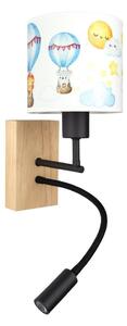 Brilagi - Lampă LED Flex. BOBO WOOD 1xE27/25W/230V + LED/3W stejar/negru/alb/motiv animal