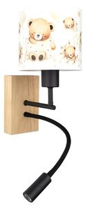 Brilagi - Lampă LED Flex. BOBO WOOD 1xE27/25W/230V + LED/3W stejar/negru/alb/miere