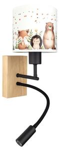 Brilagi - Lampă LED flexibilă BOBO WOOD 1xE27/25W/230V + LED/3W stejar/negru/alb/model animal