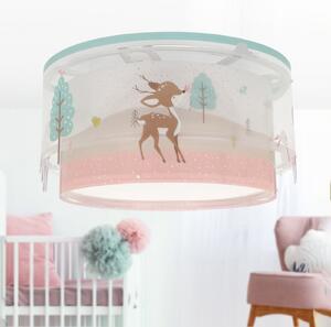 Dalber Plafonieră pentru copii LOVING DEER, alb/colorat, reglabil, Multicolor, Camera copiilor, Plastic