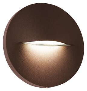 Viokef Aplică de exterior cu LED Vita, maro ruginiu, Ø 14 cm, Maro / Rugină, Aluminiu, Modern, Soclu de perete jos