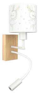 Brilagi - Lampă LED flexibilă BOBO WOOD 1xE27/25W/230V + LED/3W stejar/alb/iepurași