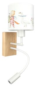 Brilagi - Lampă LED Flex. BOBO WOOD 1xE27/25W/230V + LED/3W stejar/alb/cu motive animale